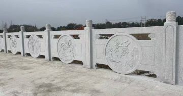 汕尾芝麻白河道栏杆 石材栏杆