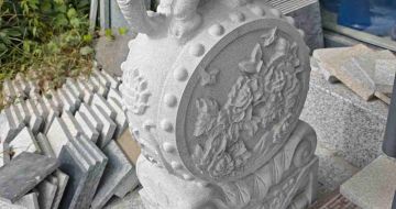 汕尾芝麻白抱鼓石 庭院抱鼓石