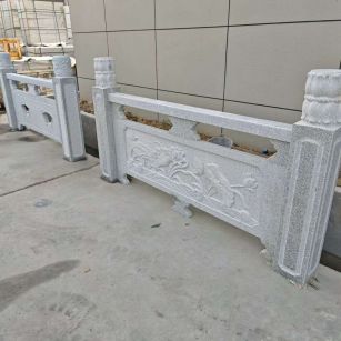 汕尾芝麻白河道栏杆 石材栏杆
