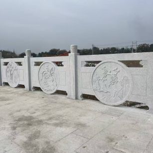 汕尾芝麻白河道栏杆 石材栏杆