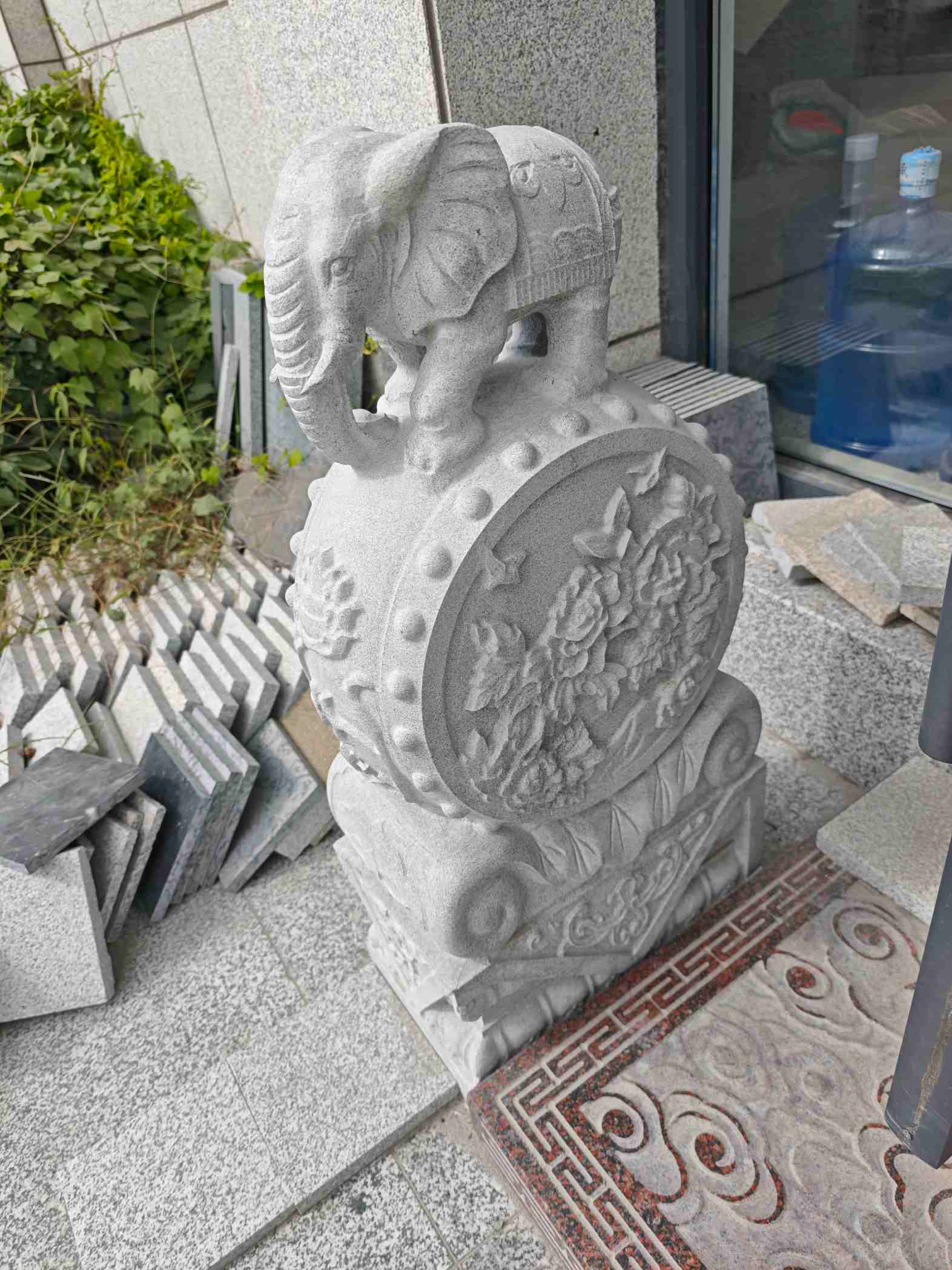 汕尾芝麻白抱鼓石 庭院抱鼓石