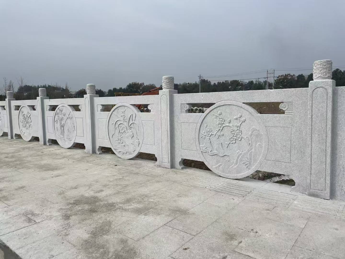 汕尾芝麻白河道栏杆 石材栏杆